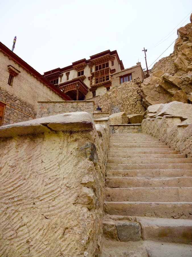 Steps leading up to Shey Palace and Monastery