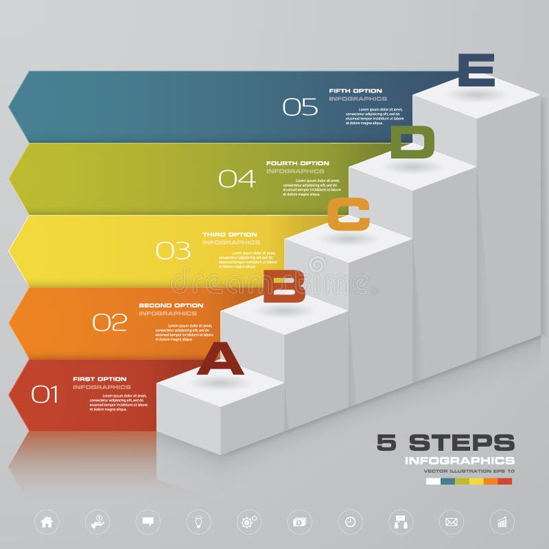 5 steps staircase Infographic element for presentation. EPS 10. vector illustration