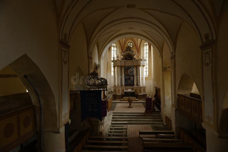 Steps to alter in church, Copsa Mare, Transylvania, Romania