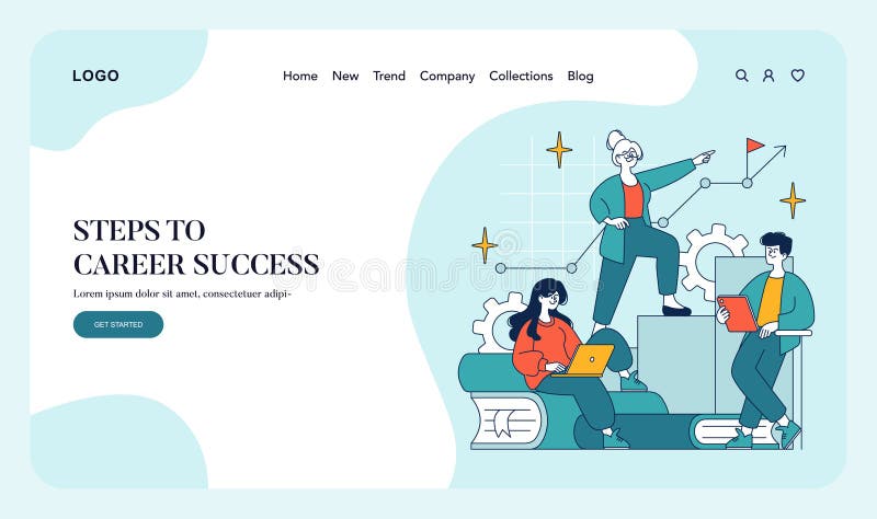 Steps To Career Success. Flat Stock Vector - Illustration of ...