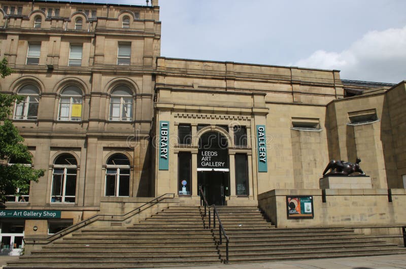 Steps To Entrance of Leeds Art Gallery, Leeds Editorial Stock Photo