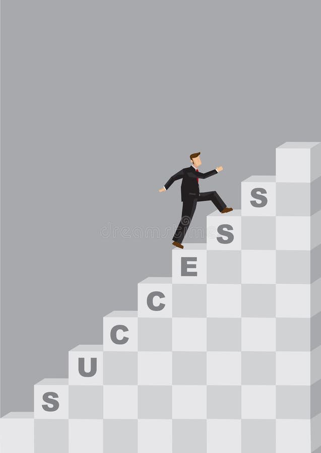 Steps To Success Cartoon Vector Illustration Stock Vector - Illustration of  employee, businessman: 112206925