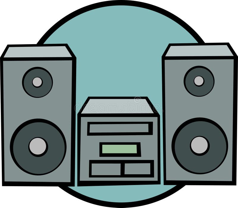 Stereo Music System Vector Illustration Stock Vector Illustration of