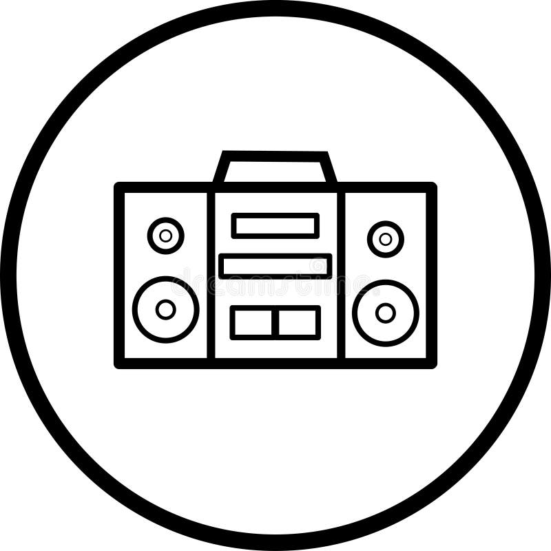 Vektorsymbol für einen Stereomusikplayer lizenzfreie abbildung
