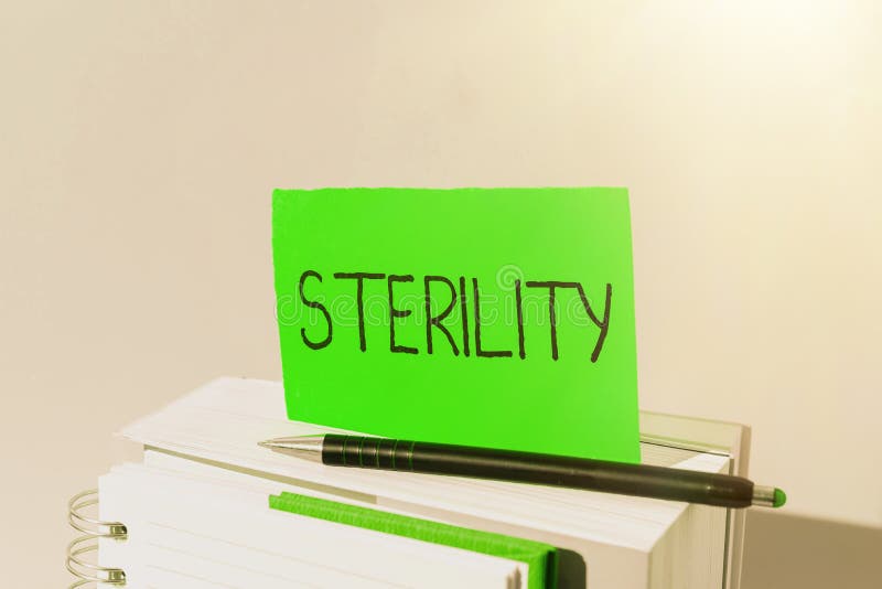 Sterilität von Handschrift. Unternehmen zeigen die Bedingung auf, frei von pathogenen Mikroorganismen zu sein. Handschrift Text Sterilität Business Konzept eine Bedingung, frei von pathogenen Mikroorganismen