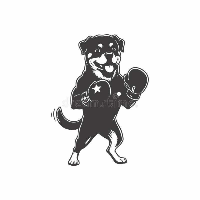Sterke rottweiler boksmascotte royalty-vrije illustratie