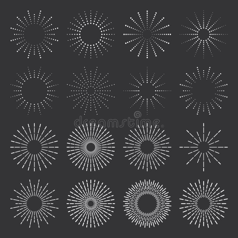 Stern Explosionsaufkleber Des Weinlesesonnendurchbruchs Einfacher Retro Kreidehandgezogene Sonnendurchbruchrahmen Und Feuerwerk Vektor Abbildung Illustration Von Hippie Zeichnung 135899209