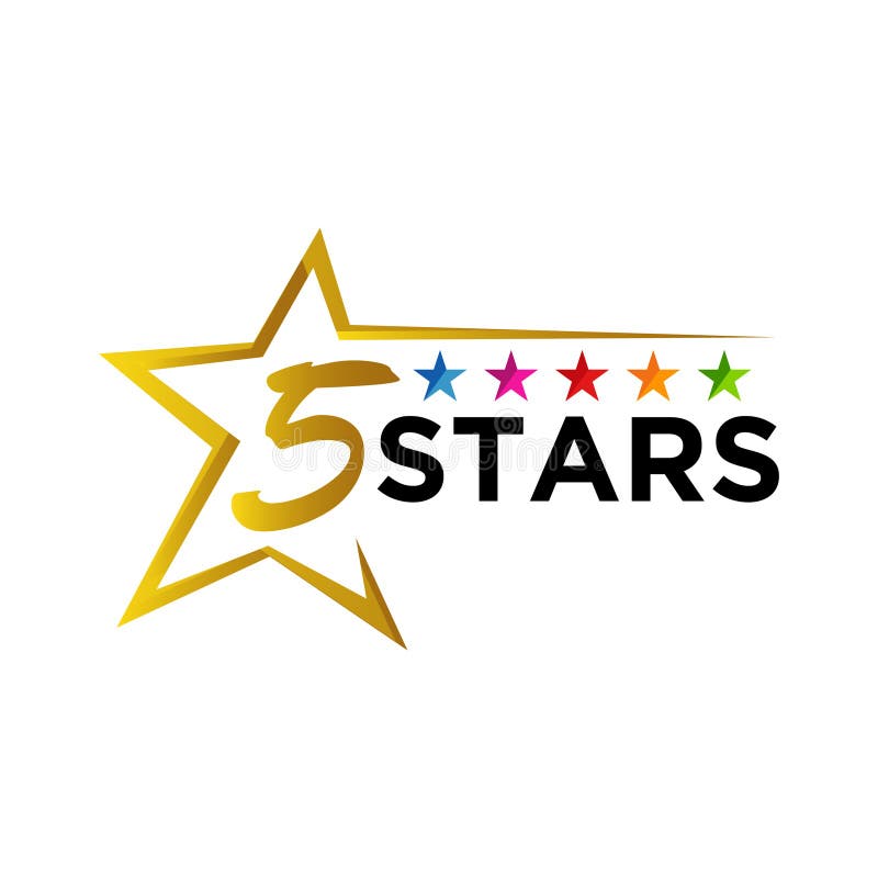 5 Sterne Logo Design Premium Preis-Leistungs-Verhältnis vektor abbildung