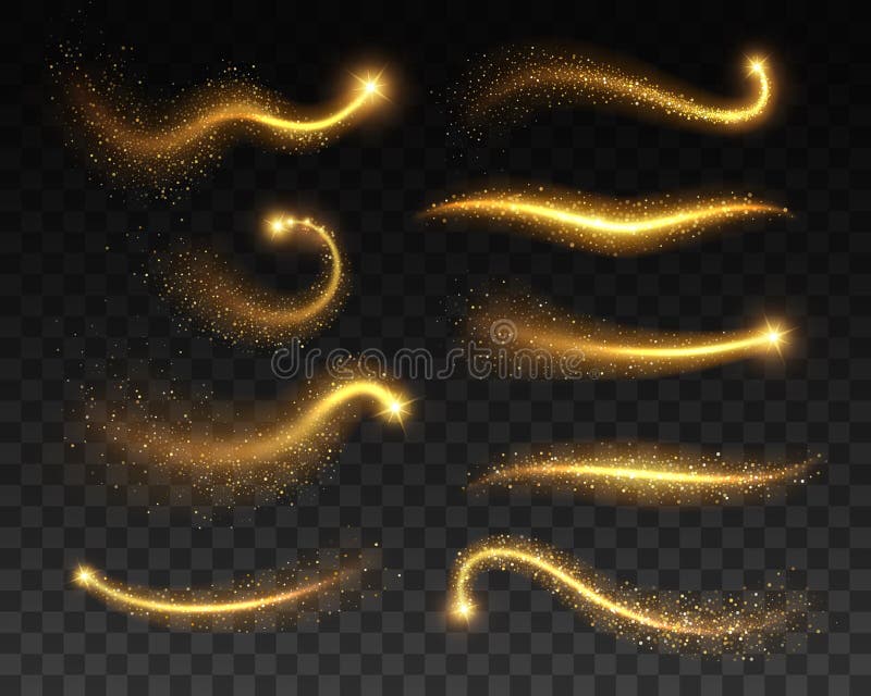 Sterne mit leuchtenden Lichteffekten der Goldenen Scheine stock abbildung