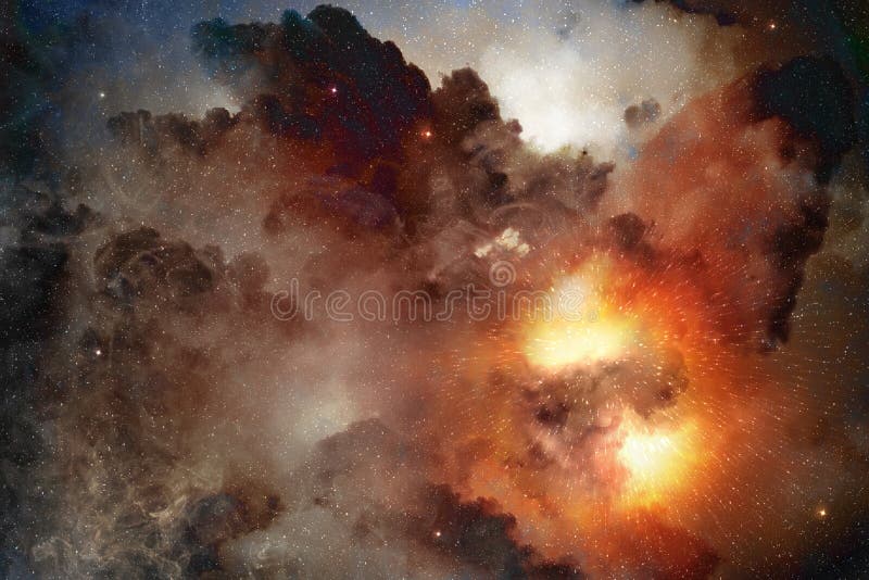 Sternlicht im kosmischen Nebelfleck stock abbildung