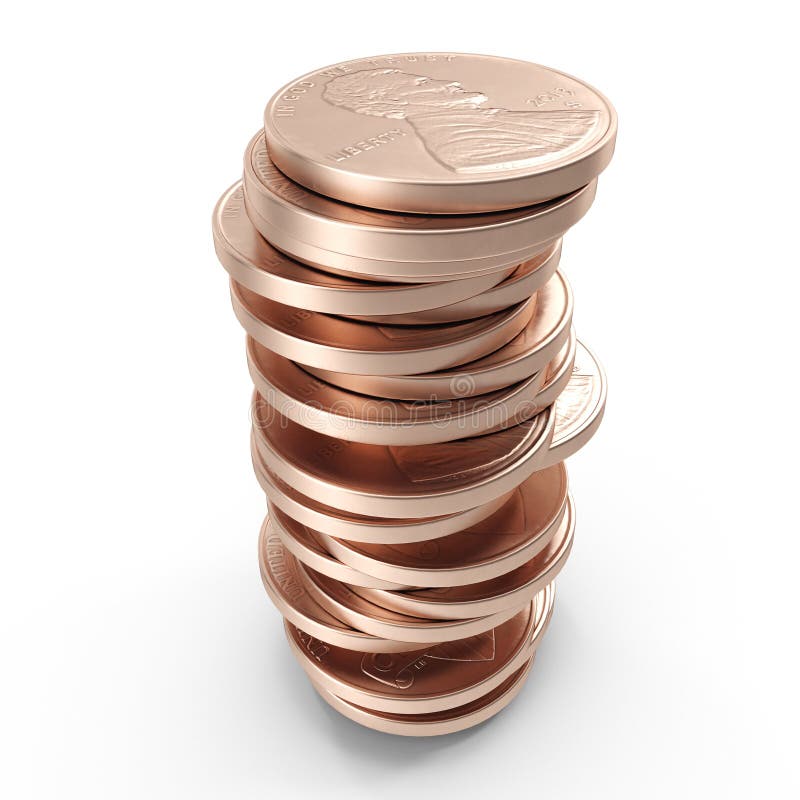 Sterty starzy centy odizolowywający na bielu 3D ilustracja, ścinek ścieżka ilustracja wektor Sterty starzy centy odizolowywający na bielu 3D ilustracja, ścinek ścieżka ilustracja wektor
