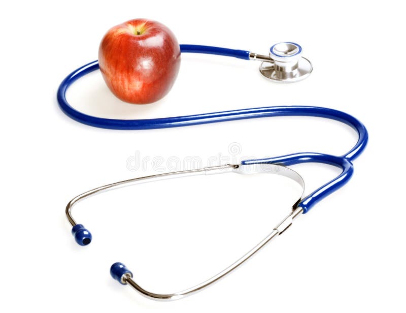 Stethoscope and apple stock image. Image of illness, medical 10756747