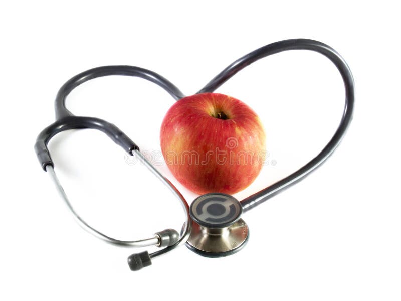 Stethoscope and Apple stock photo. Image of test, check 4587796