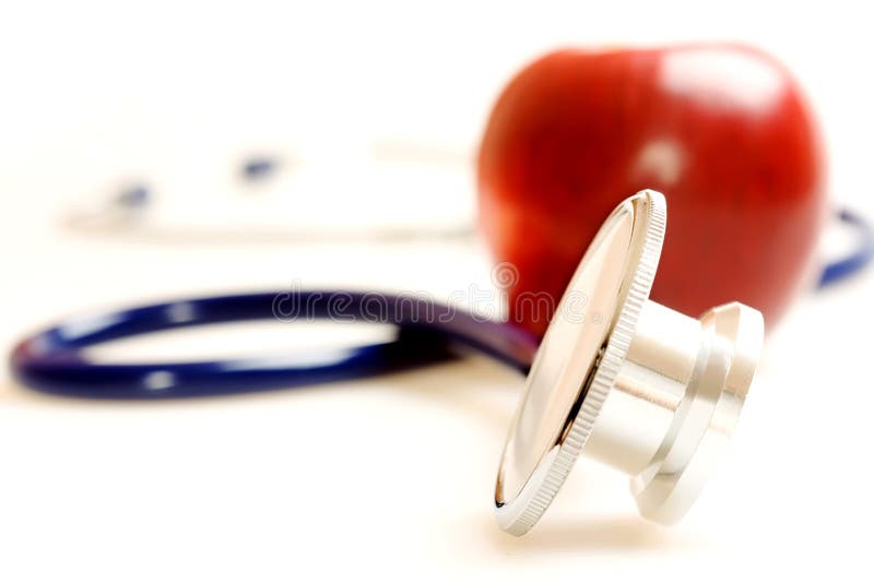 Stethoscope and apple