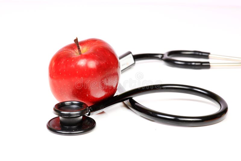 Stethoscope and Apple Medical Healthcare Stock Photo Image of
