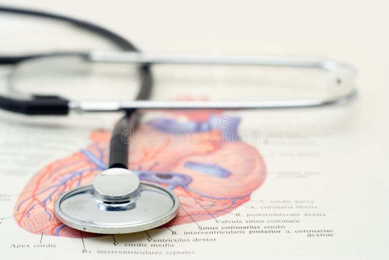 Stethoscope on a medical book. Atlas book stock images, royalty-free photos and pictures