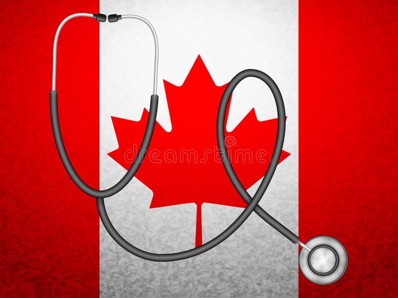 Stethoscope on Canada flag stock vector. Illustration of country