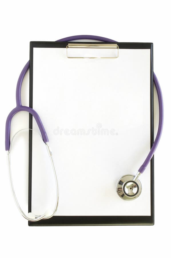 Stethoscope on the clipboard stock photo