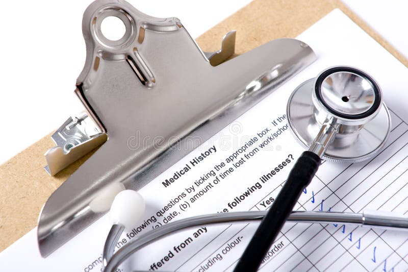 Stethoscope on Clipboard royalty free stock photo