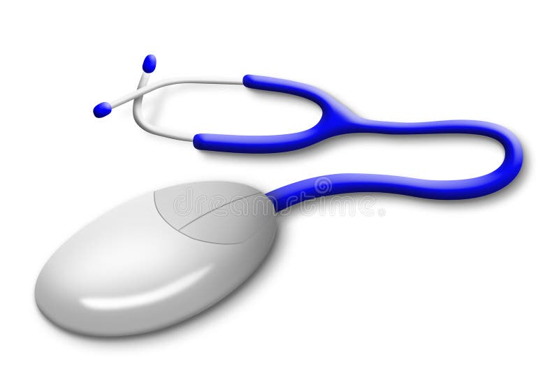Stethoscope with Computer Mouse Isolated Stock Photo Image of treatment, unfinished 76690368