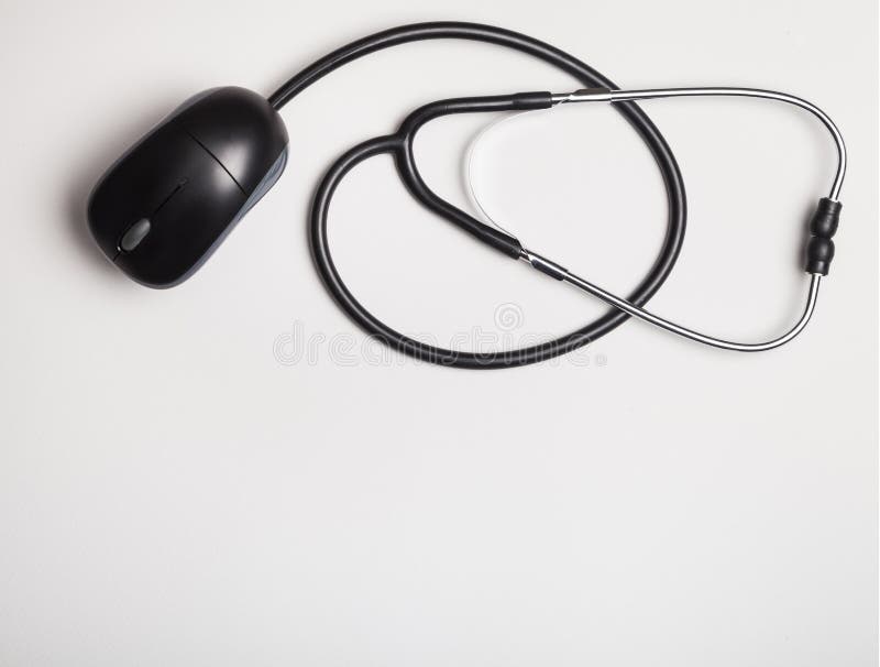 Stethoscope with Computer Mouse on White Stock Image Image of tool, health 117720225