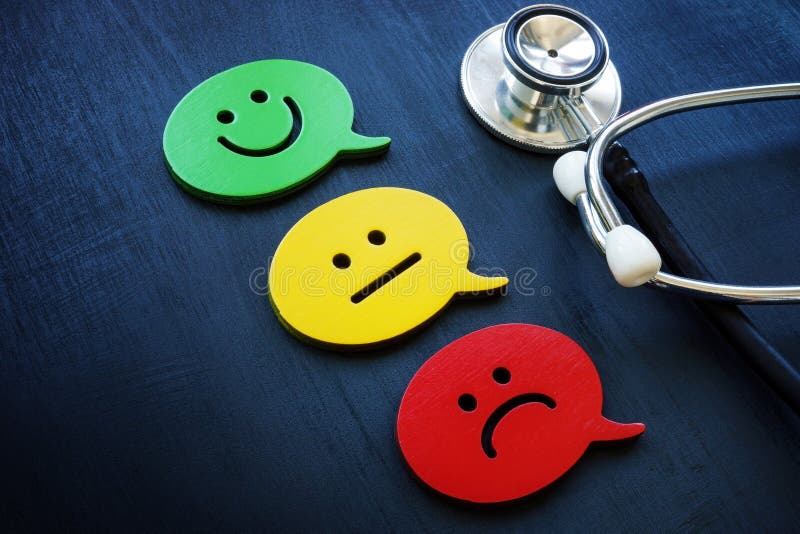 Stethoscope and Emoji As a Symbol of Evaluation. Patient Experience