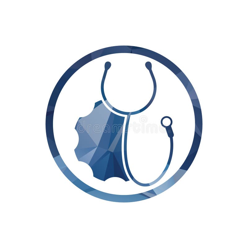 Stethoscope Gear and Cog Icon Ring Shape Vector Illustration Stock Vector Illustration of