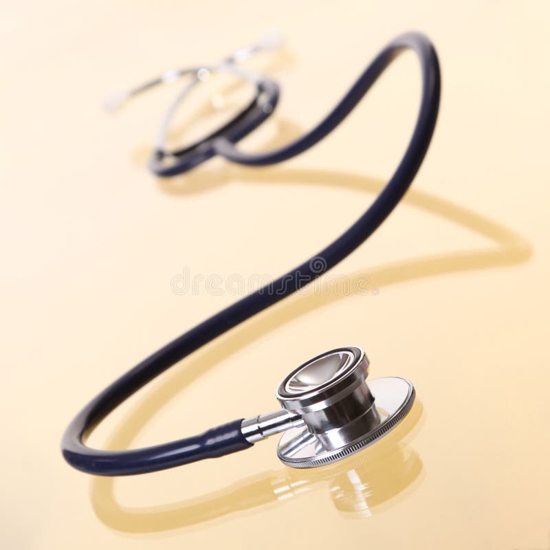 Stethoscope on Gold with Reflection Stock Photo Image of healthcare