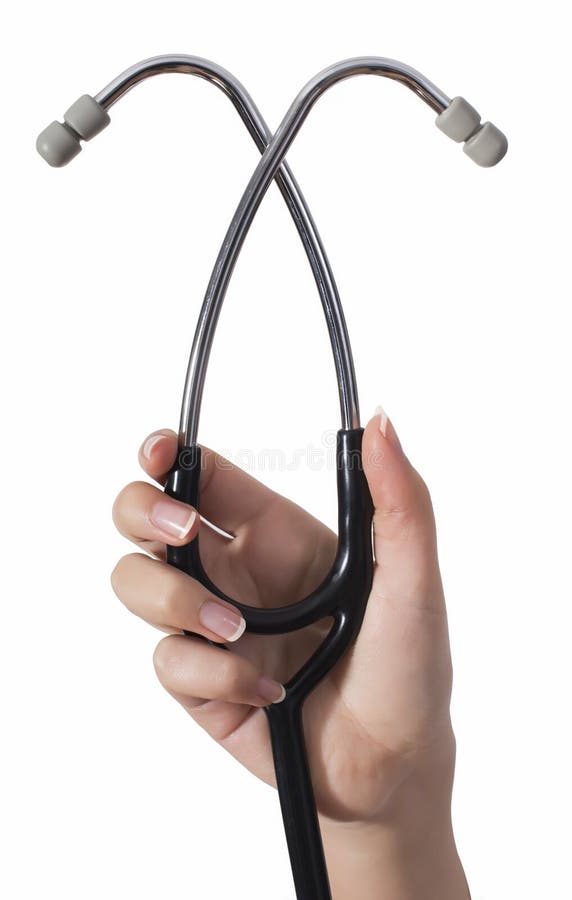 Stethoscope in hand stock image. Image of beat, holding 49790971