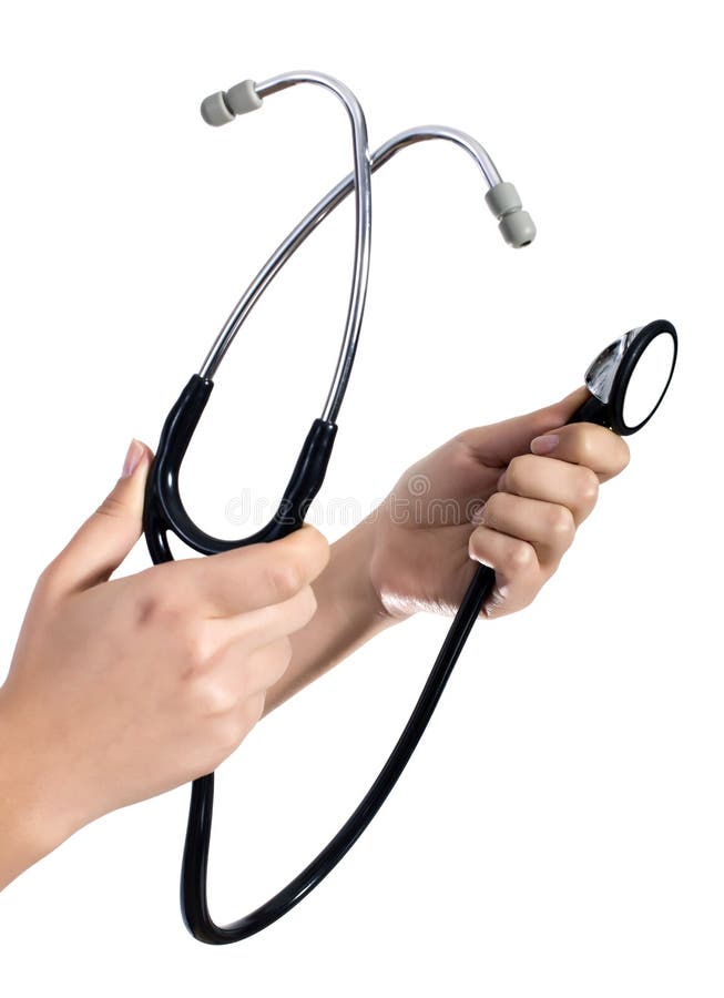 Stethoscope in hand stock image. Image of clock, diagnostic 33226369