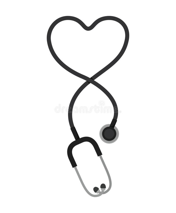 Stethoscope with Heart Shape Stock Vector Illustration of equipment