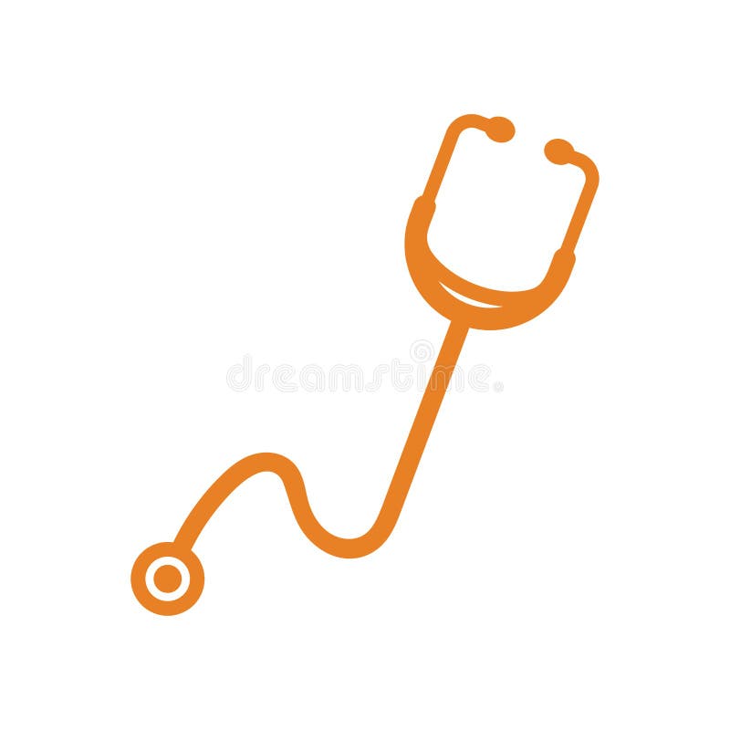 Stethoscope Icon / Diagnosis / Orange Version Stock Vector