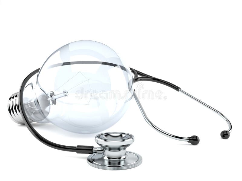 Stethoscope with Light Bulb Stock Illustration Illustration of
