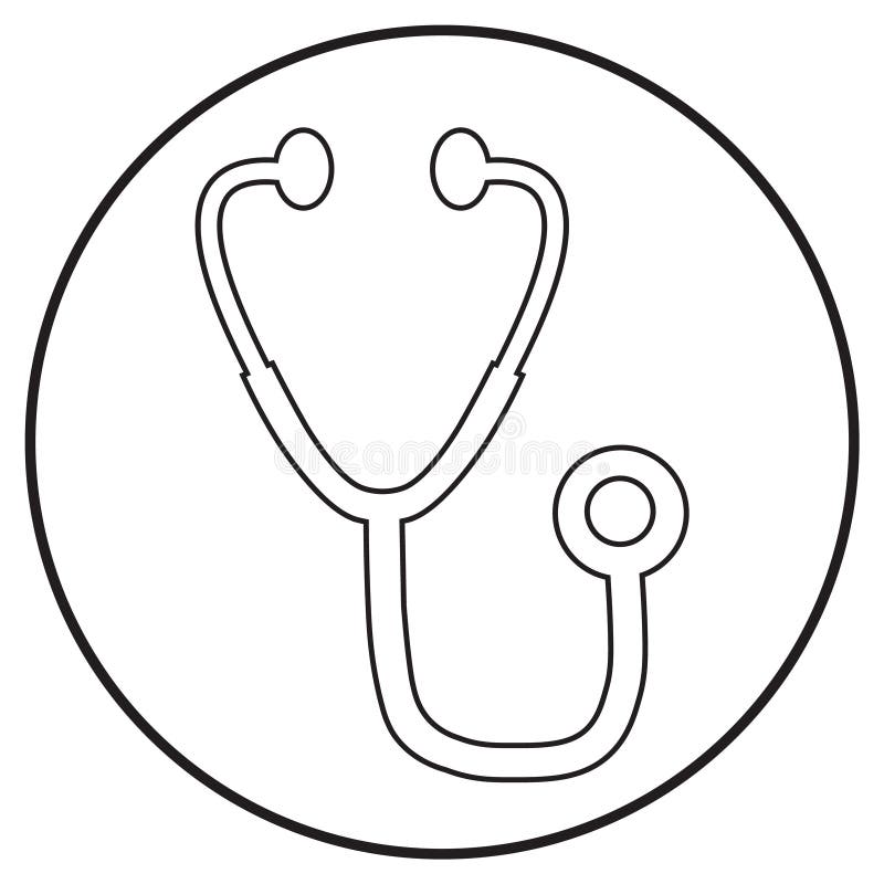 Stethoscope icon line art stock vector. Illustration of nurse 192040671
