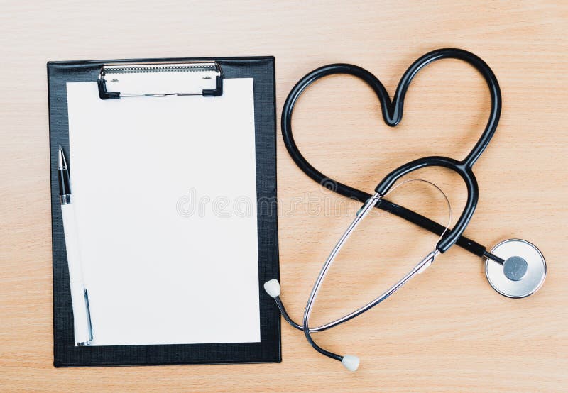 Stethoscope, medical equipment stock image