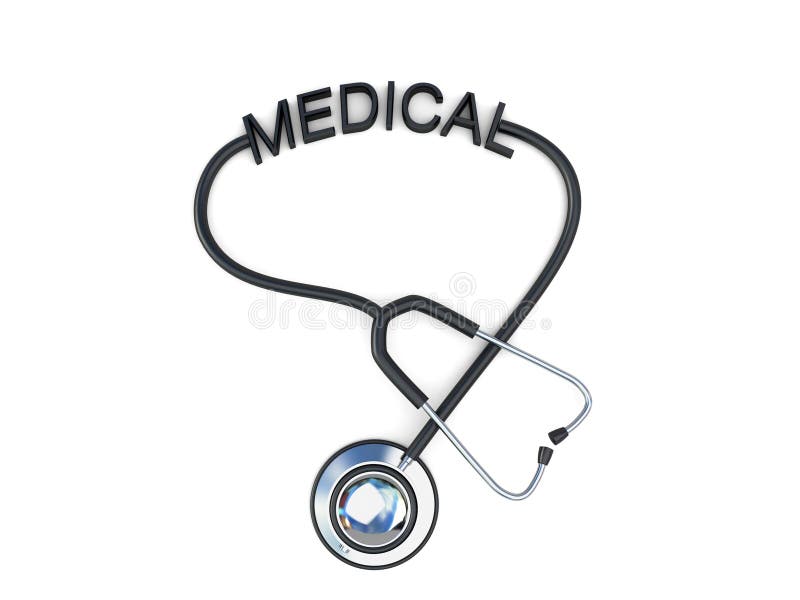 Stethoscope with medical text