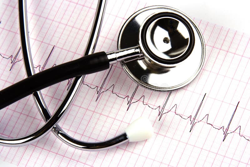 Stethoscope Over A Electrocardiogram