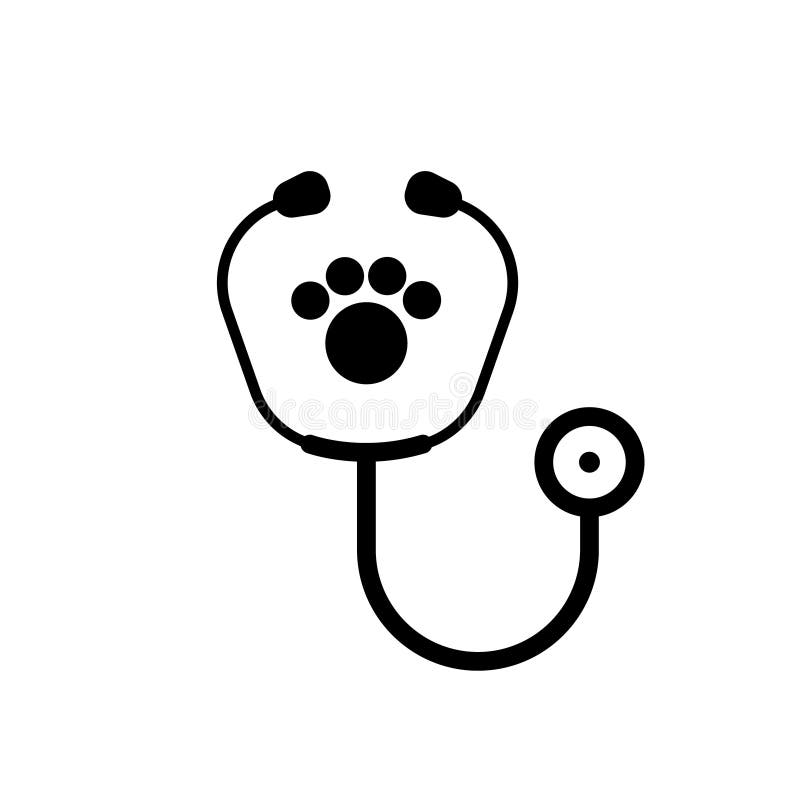 Stethoscope With Paw Print Stock Illustration - Download Image Now -  Veterinarian, Icon, Stethoscope - iStock