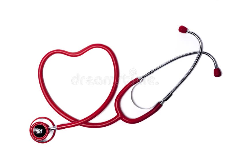 Stetoscopio rosso del cuore