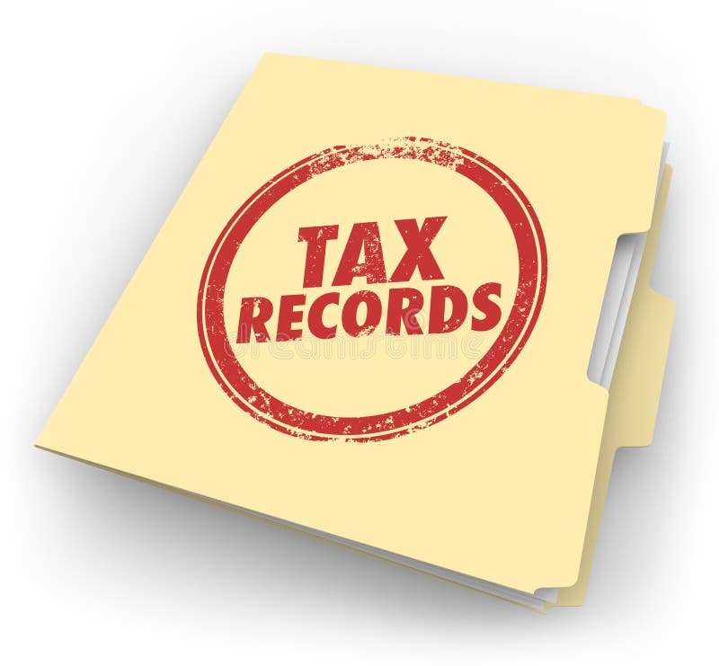 Tax Records words stamped onto a manila folder to keep your documents in a file. Tax Records words stamped onto a manila folder to keep your documents in a file
