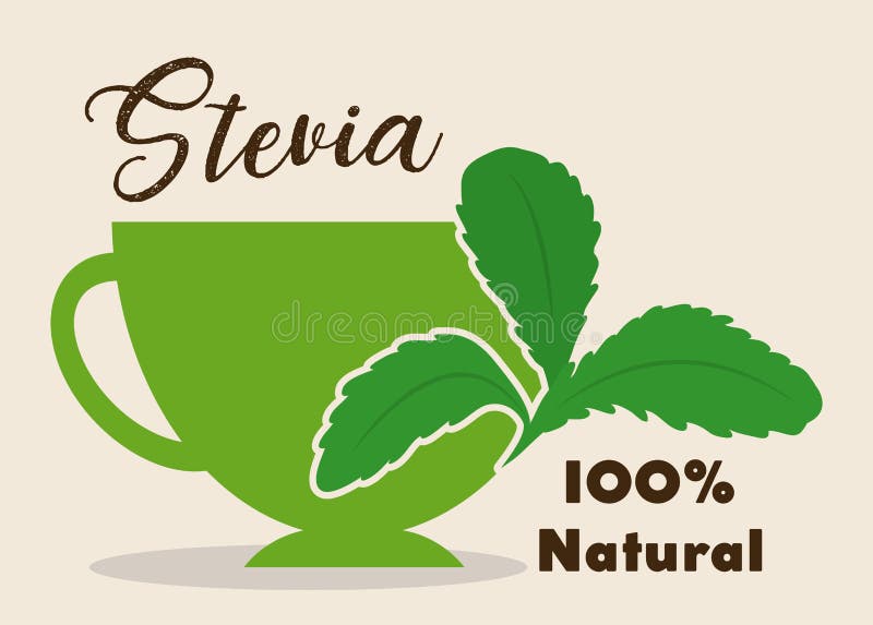 Steviabegreppsdesign royaltyfri illustrationer