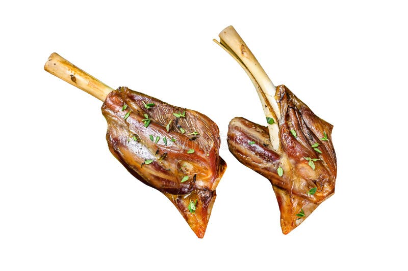 Stew Goat Shanks Isolated on White Background, Top View. Stock Image