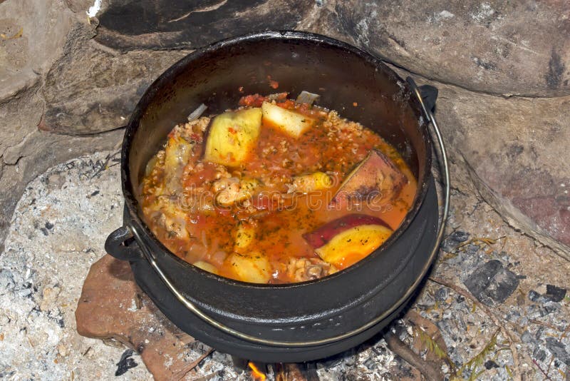 Potjie on the fire stock image. Image of potjie, africa - 4274211