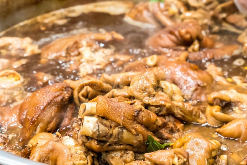 Stew pork leg stock photo. Image of decoration, dish 110256490