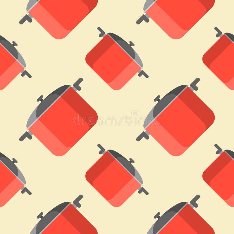 Stew pot seamless pattern. kitchenware vector illustration stock illustration