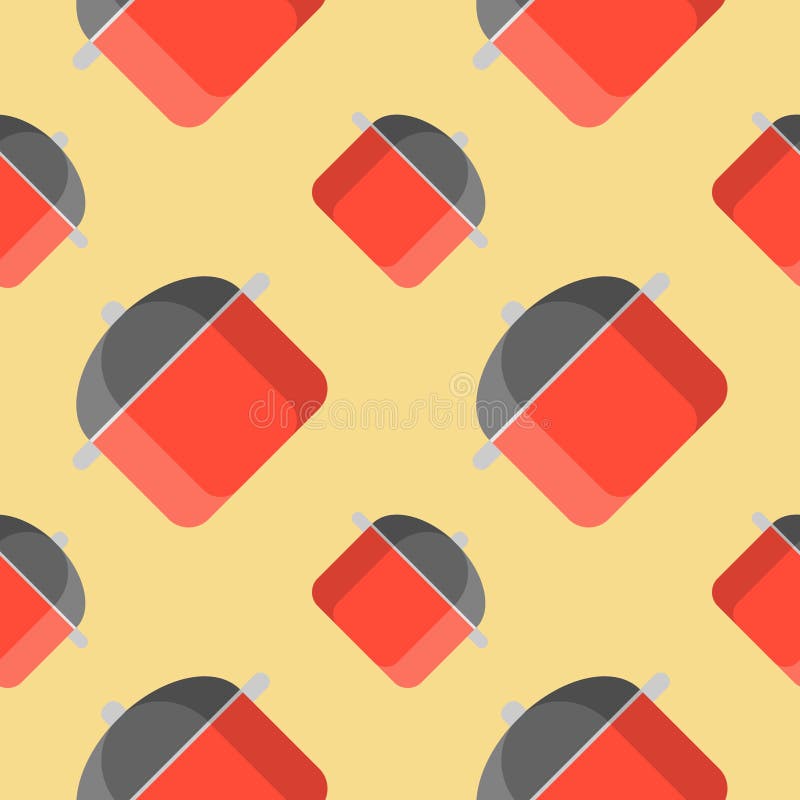 Stew pot seamless pattern. kitchenware vector illustration vector illustration