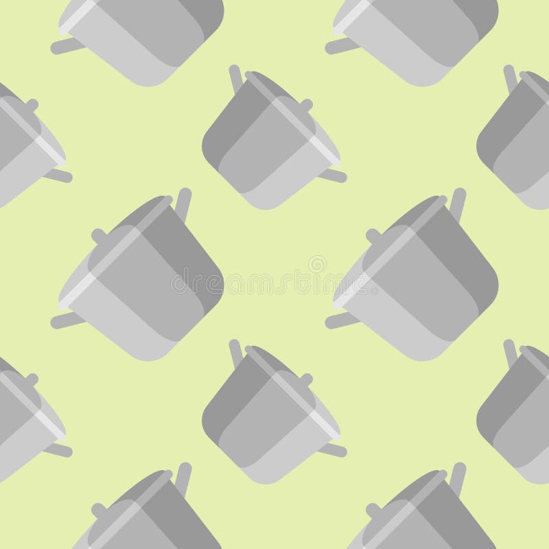 Stew pot seamless pattern. kitchenware vector illustration stock illustration