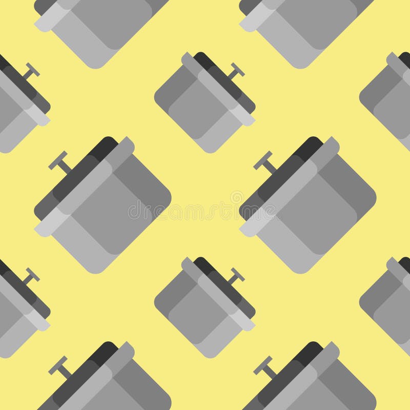 Stew pot seamless pattern. kitchenware vector illustration vector illustration