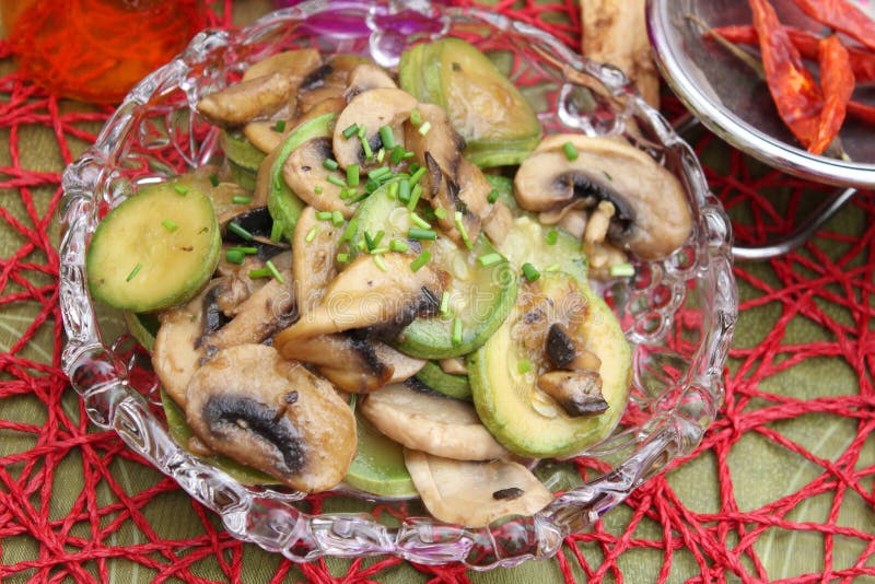 Stew with Zucchinis and Mushrooms Stock Image Image of zucchinis