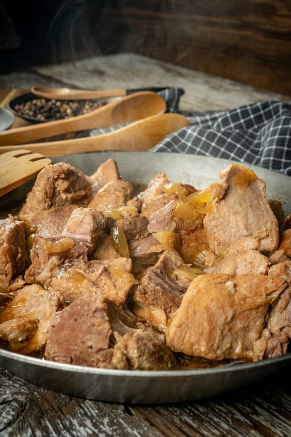 Stewed pork shoulder stock image. Image of eating, meal 260818137